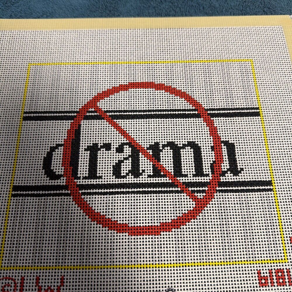 Needlepoint Canvas 7.5” X 6.5” 14ct No Drama